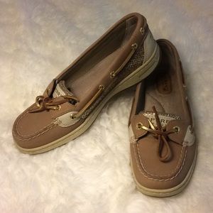 Sperry Angelfish Gold Glitter Boat Shoes